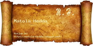 Matola Hedda névjegykártya